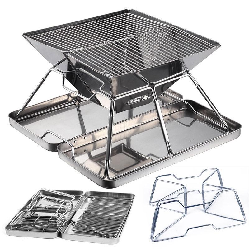 Bếp nướng BBQ không khói - Bếp nướng than hoa inox 304 - Cỡ vừa cho 4 đến 6 người 31x31cm