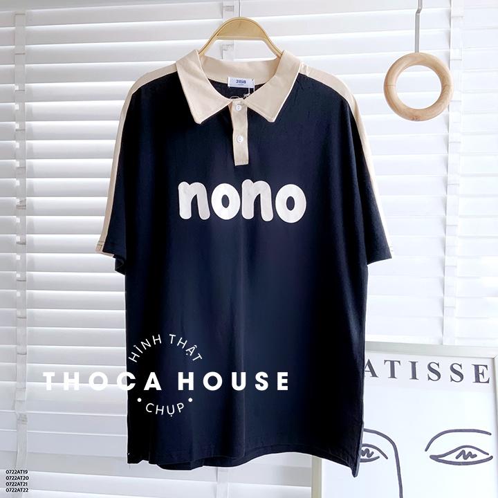 Áo thun polo unisex cotton tay ngắn in chữ nono nhiều màu THOCA HOUSE thời trang, dễ phối đồ