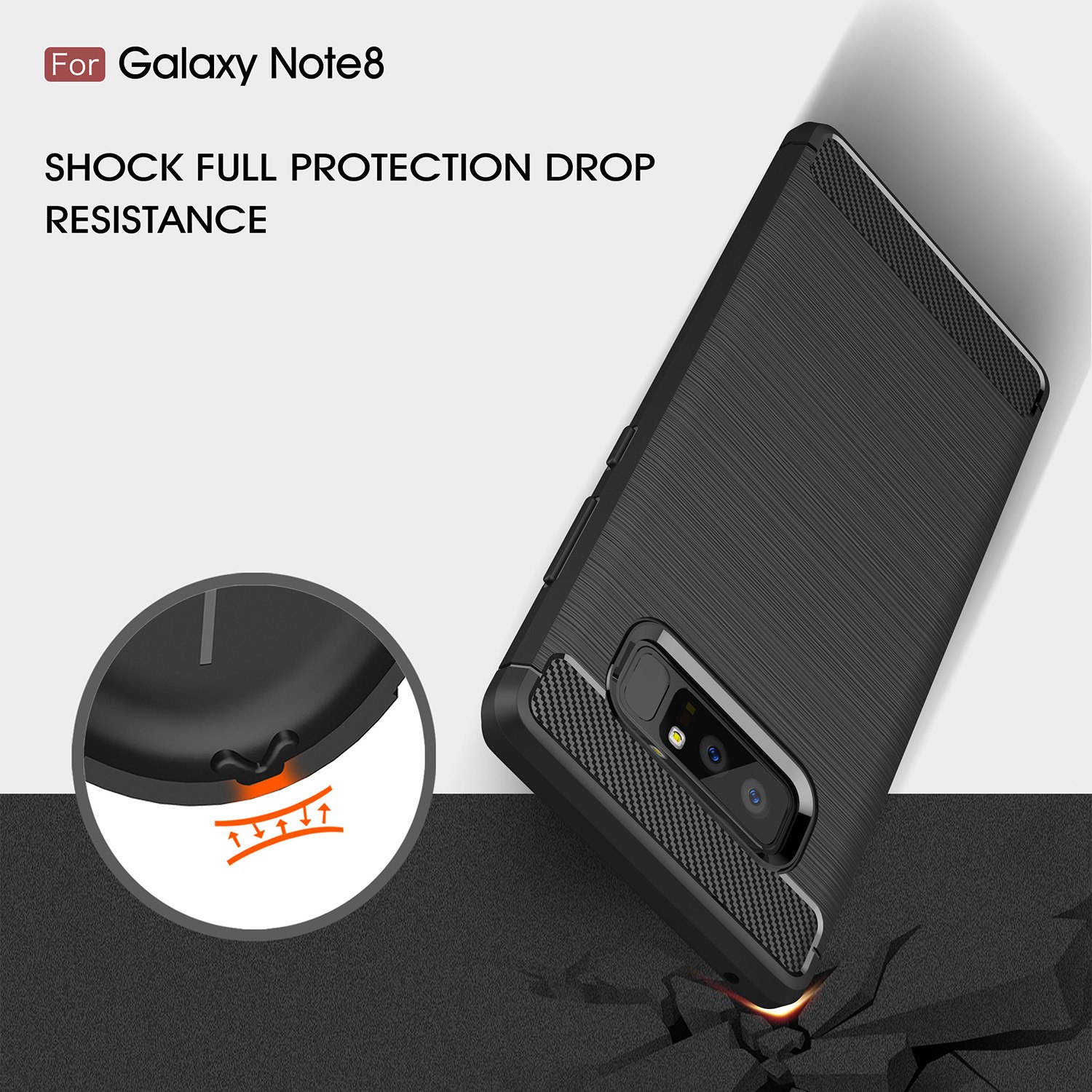 Ốp lưng chống sốc Likgus cho Samsung Galaxy Note 8 (chuẩn quân đội, chống va đập, chống vân tay) - Hàng chính hãng