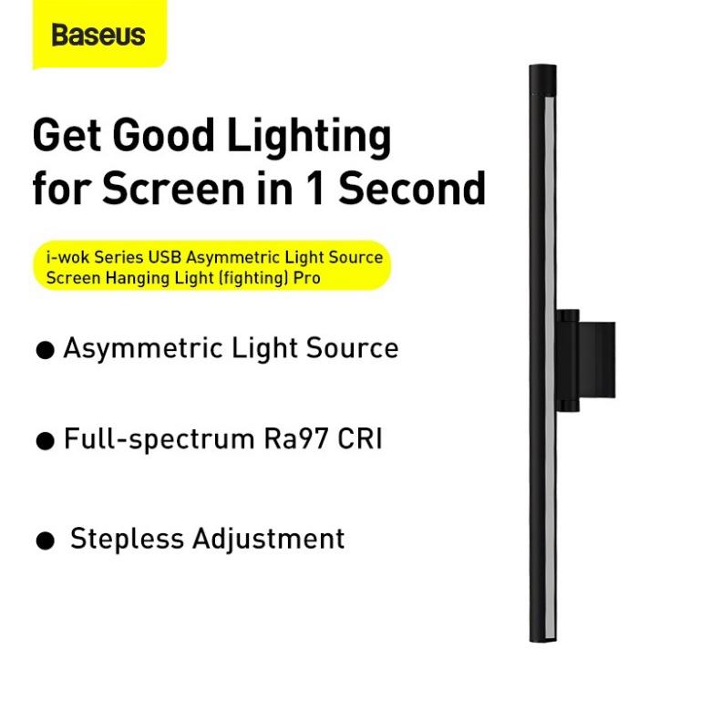 Đèn LED treo màn hình Baseus Bản Pro dạng thanh dài có thể điều chỉnh được dành cho màn hình máy tính - Hàng Chính Hãng