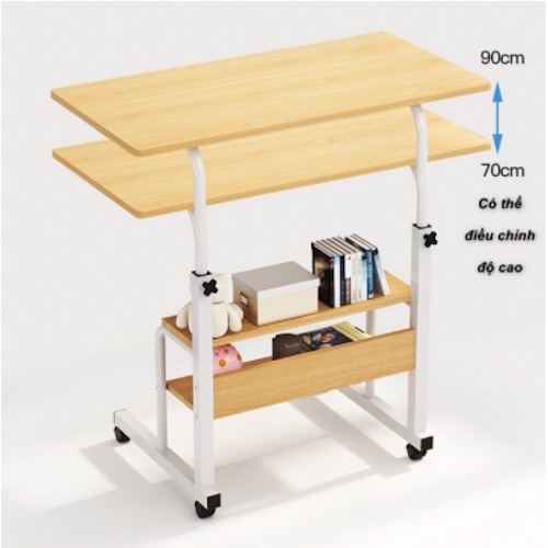 Bàn Làm Việc Kệ Sách Tại Giường Có Bánh Xe Tiện Lợi UDesk&Dura