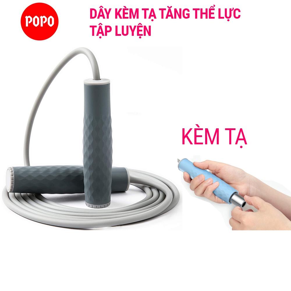 Dây nhảy thể lực rèn thể lực POPO chất liệu cao cấp tay cầm bọc silicone êm ái chống tuột khi sử dụng TS88