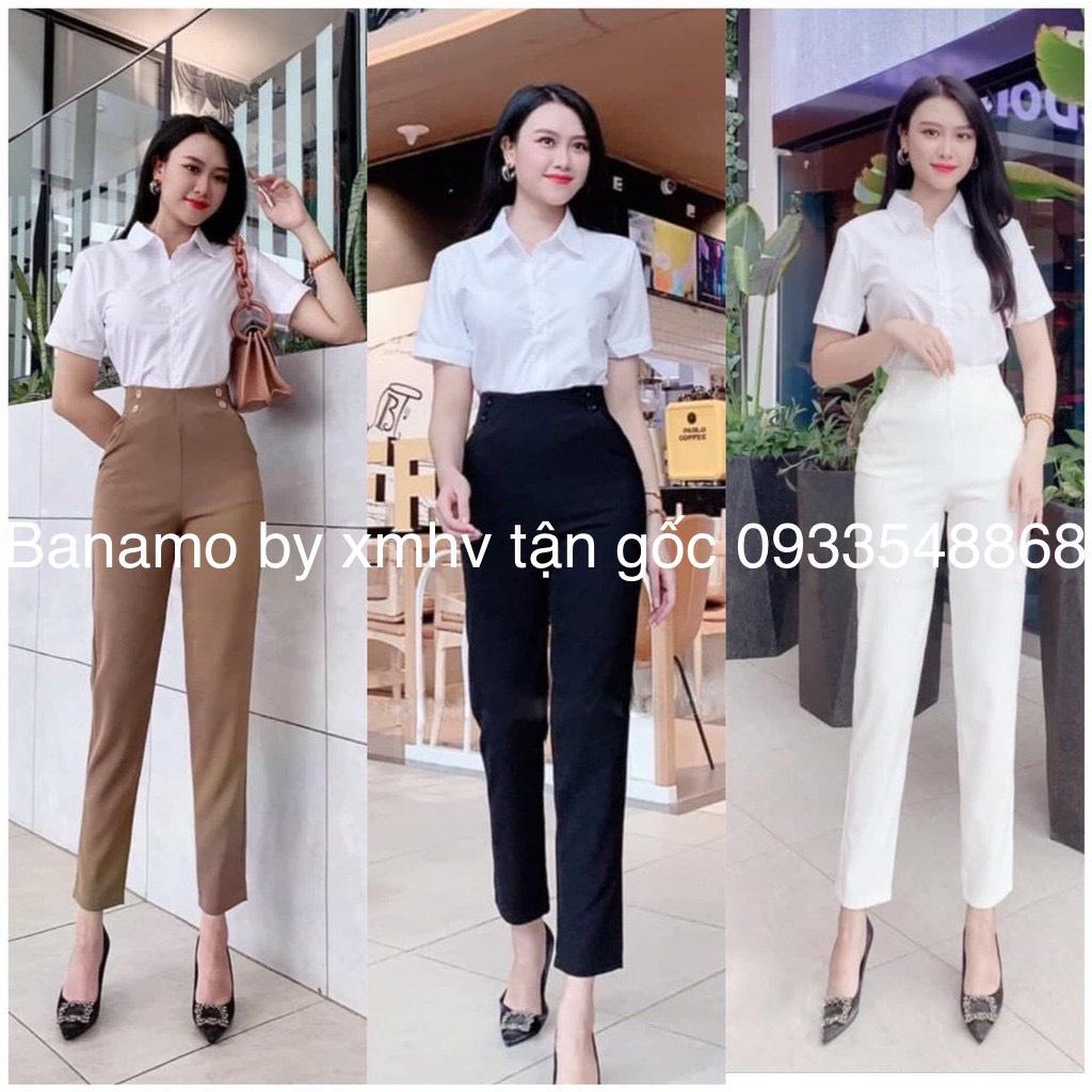 Quần baggy 4 khuy khóa lệ cạp cao siêu xinh thời trang Banamo Fashion 8332