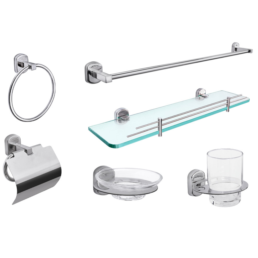 Bộ phụ kiện phòng tắm 6 món inox 304 TOVASHU 304A