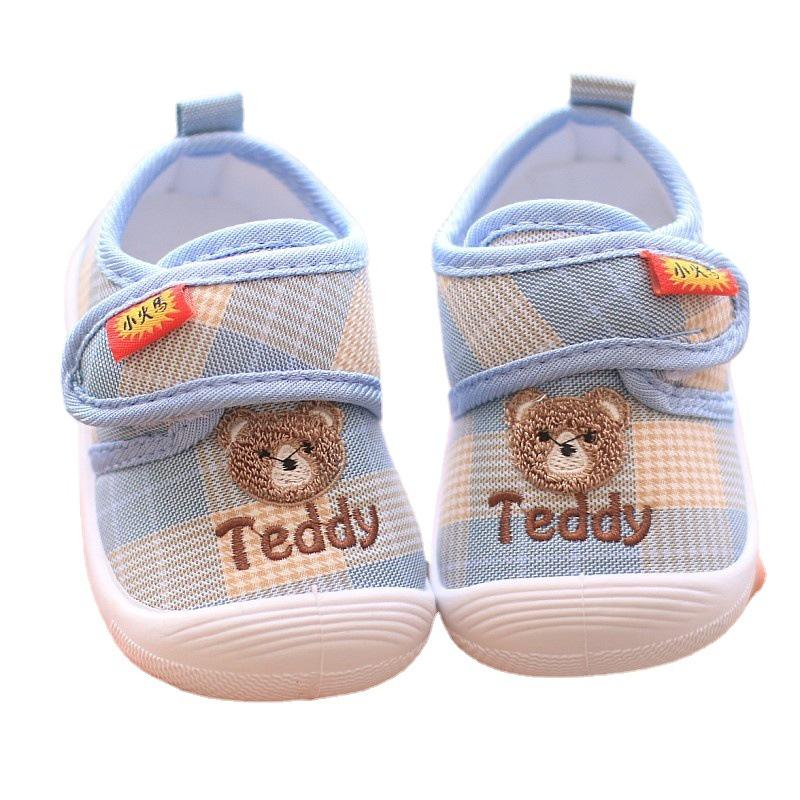 Giày Tập Đi Cho Bé Trai Bé Gái Họa Tiết Gấu Teddy Phát Tiếng Kêu Đế Mềm Chống Trơn Trượt Giày Bún Tập Đi G82