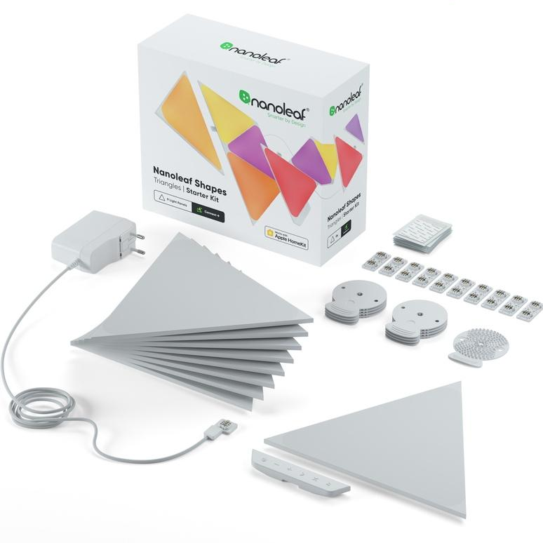 Đèn thông minh Nanoleaf Shapes Tam Giác Triangle Starter Kit 9  ô đèn (Bộ khởi động)  - Hàng Chính Hãng