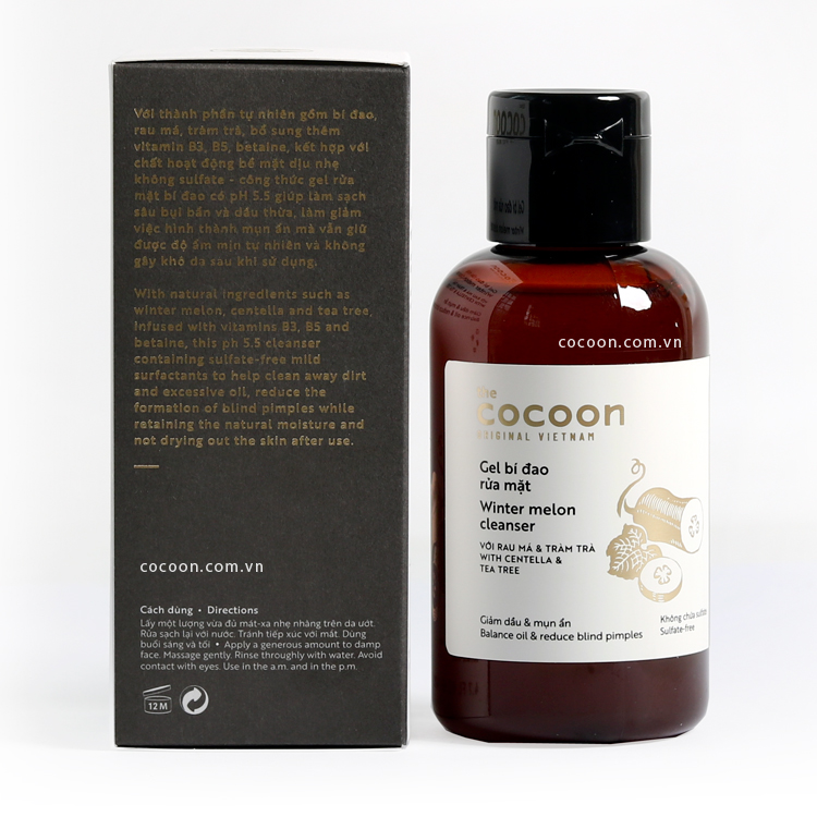 Gel rửa mặt bí đao cocoon 140ml + Gel tắm bí đao cocoon 300ml