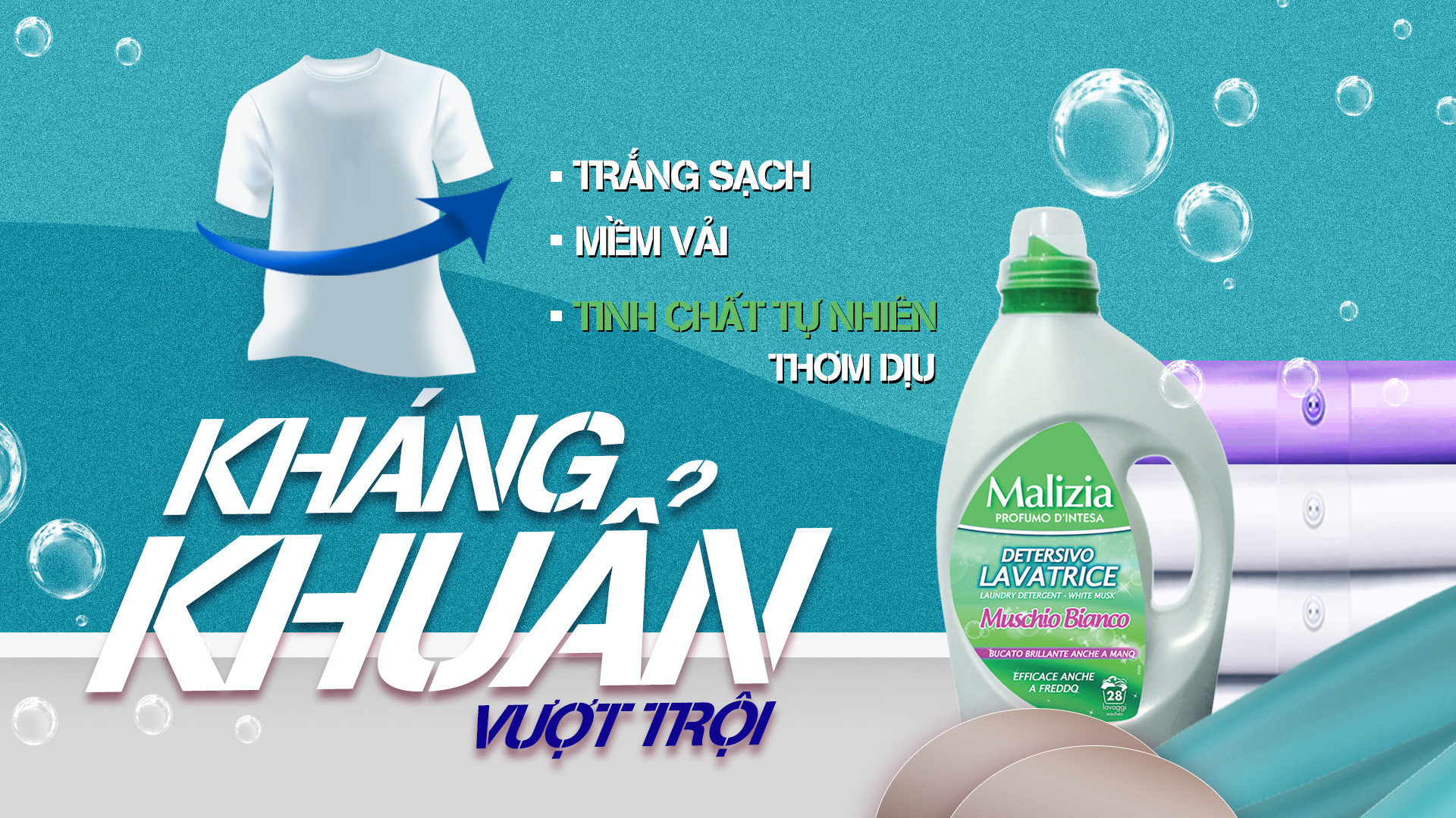 Nước giặt Malizia xạ hương 1820 ml xuất xứ Italia