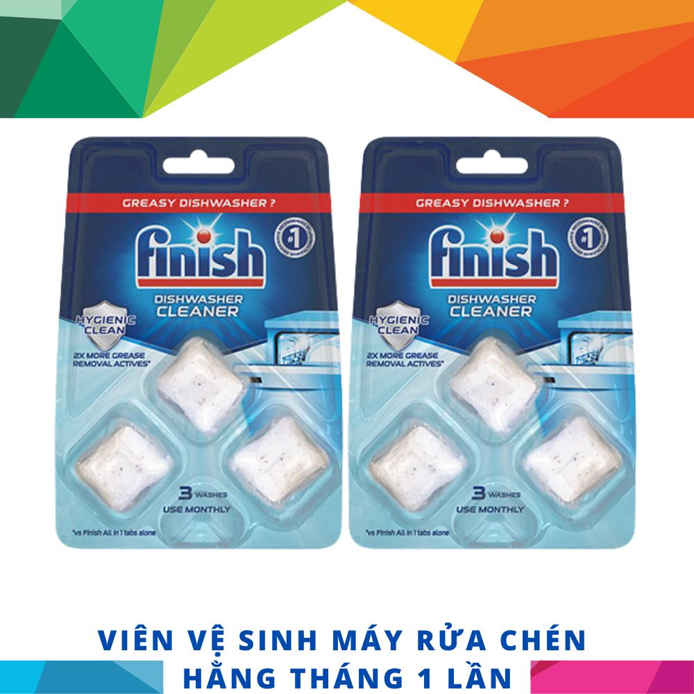 [Hỏa Tốc] Vỉ 3 viên vệ sinh máy rửa chén bát Finish Dishwasher Cleaner chuyên dụng cho máy rửa chén, bát gồm vỉ 3 viên