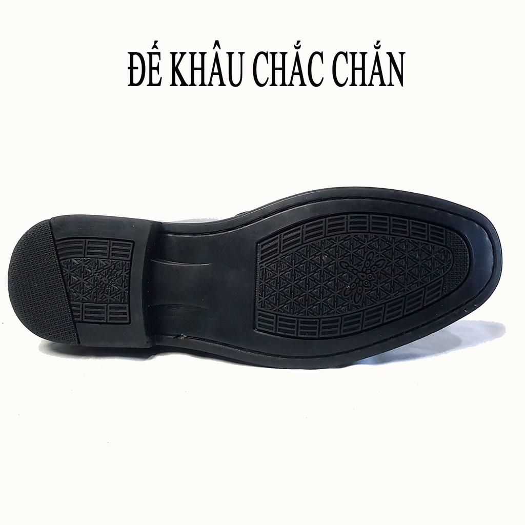 Giày Da BÒ Nam Giày Tăng Chiều Cao NAM Trung Niên 5cm ĐẾ KHÂU Giày Tăng Chiều Cao Ẩn Giày Đi Làm Trang Trọng Đi Chơi Giày tây nam da bò thật mũi bo tròn dành cho người trẻ, trung niên, cao niên Giày Cổ điển Da Doanh Nhân O-9 màu đen nâu