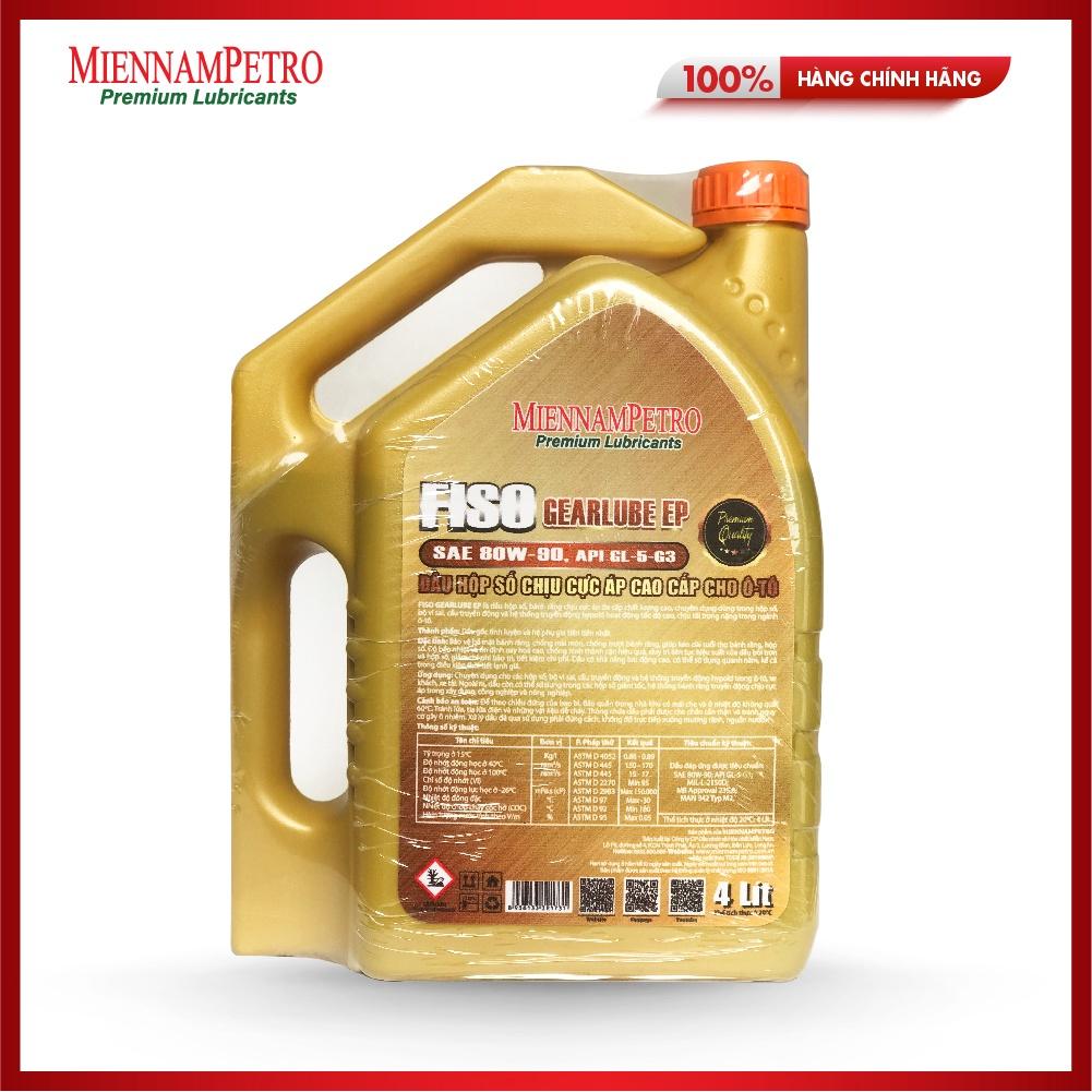 Dầu Nhớt MiennamPetro Fiso Gearlube EP SAE 80W-90 API GL-5 4L Bảo Vệ Hộp Số Và Bánh Răng Cho Xe Ô Tô Chất Lượng Cao