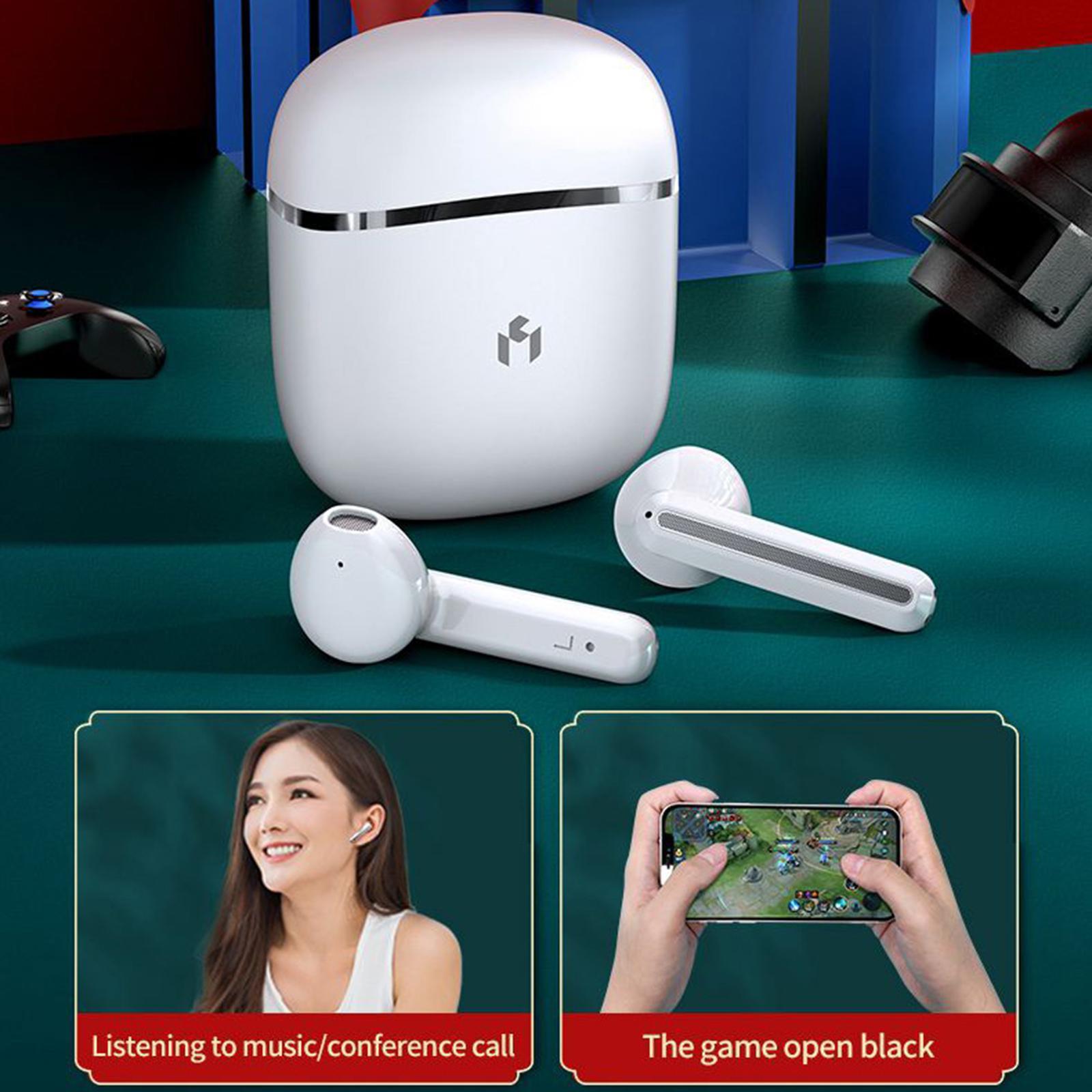 Bluetooth Earphone Touch Control Professional Low Latency for Sport - white,