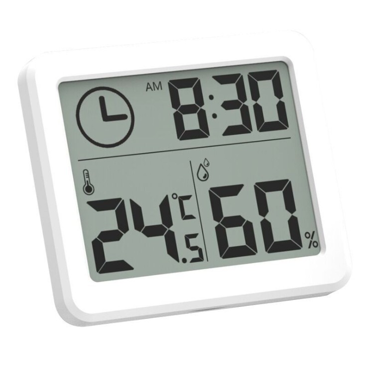 Đồng hồ hiển thị nhiệt độ và độ ẩm mini sử dụng trong phòng ngủ, phòng làm việc, xe hơi, bệnh viện... ( Tặng kèm đèn led mini cắm cổng USB ngẫu nhiên )