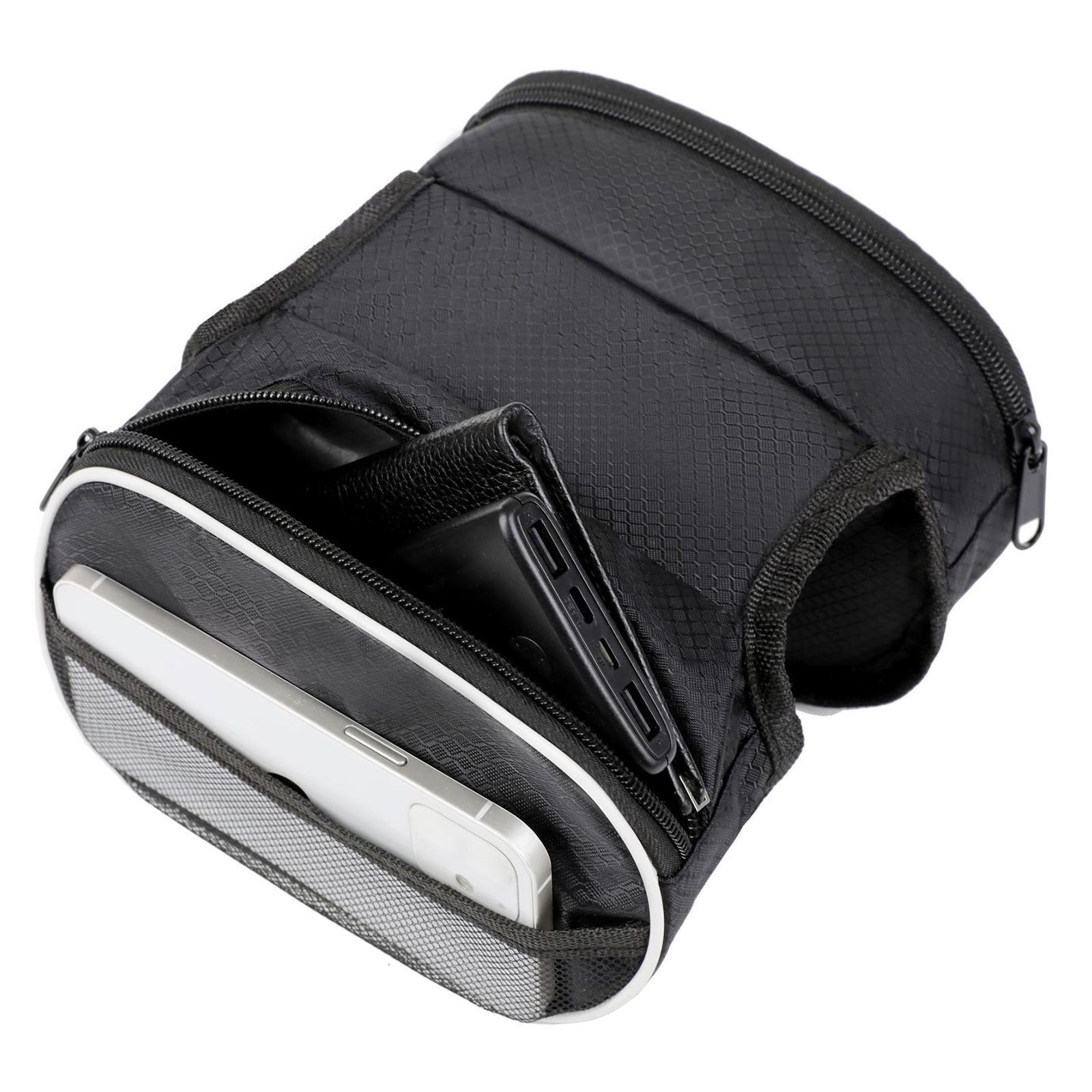 Front Frame Bag, Bike Panniers, Organizer Multifunctional Storage Commuting Bag Phone Holder Tube Phone Bag for Road Bikes