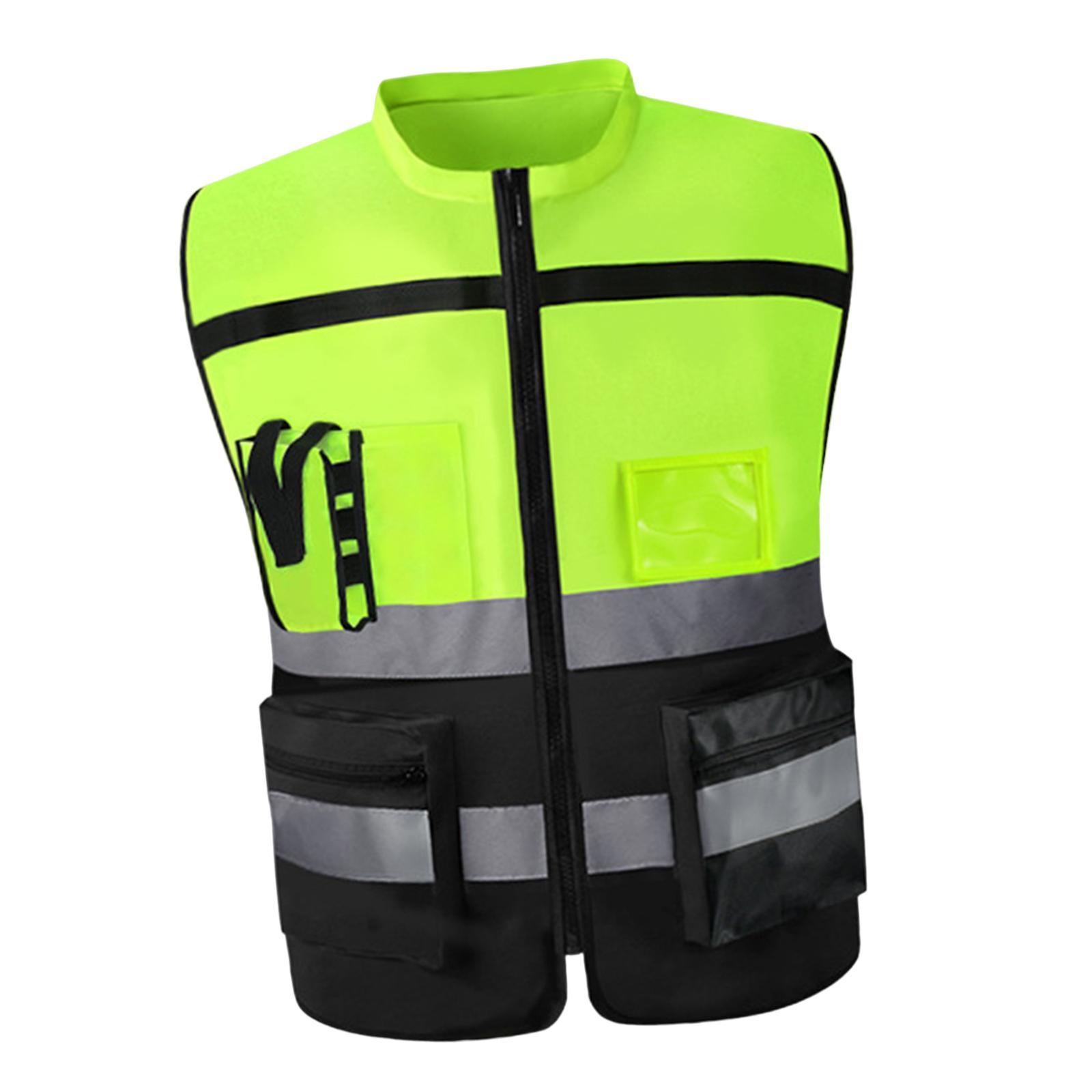 High Visibility Vest Safety Reflective Vest Lightweight Soft Breathable Construction Vest for Night Work Cycling Warehouse Construction