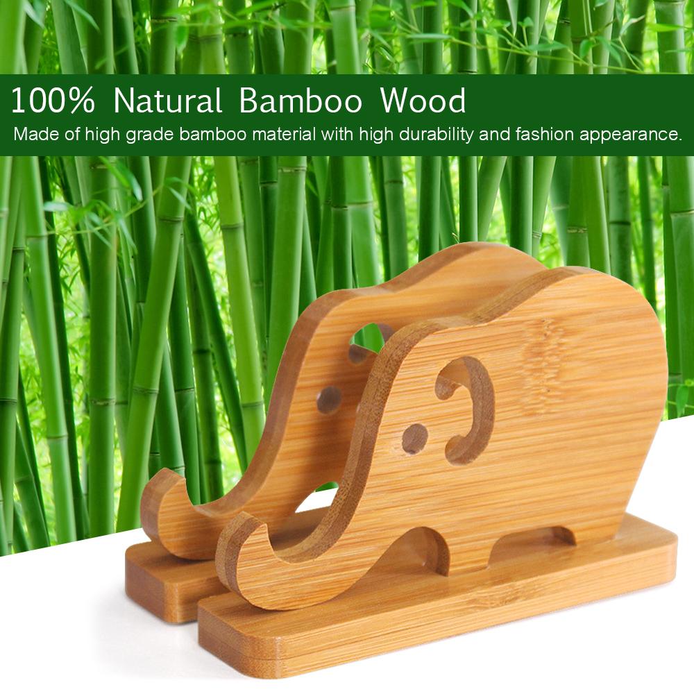 Giá đỡ điện thoại di động bằng tre tiện dụng dễ thương