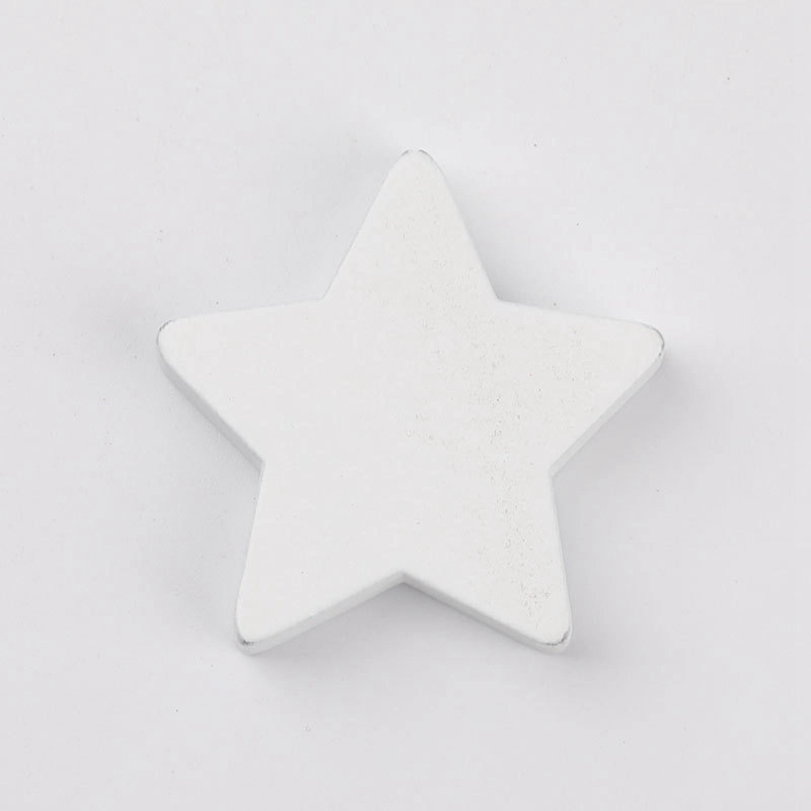 10x Star Wooden Beads Loose Beads Spacer Beads White with Hole for DIY Craft Supplies