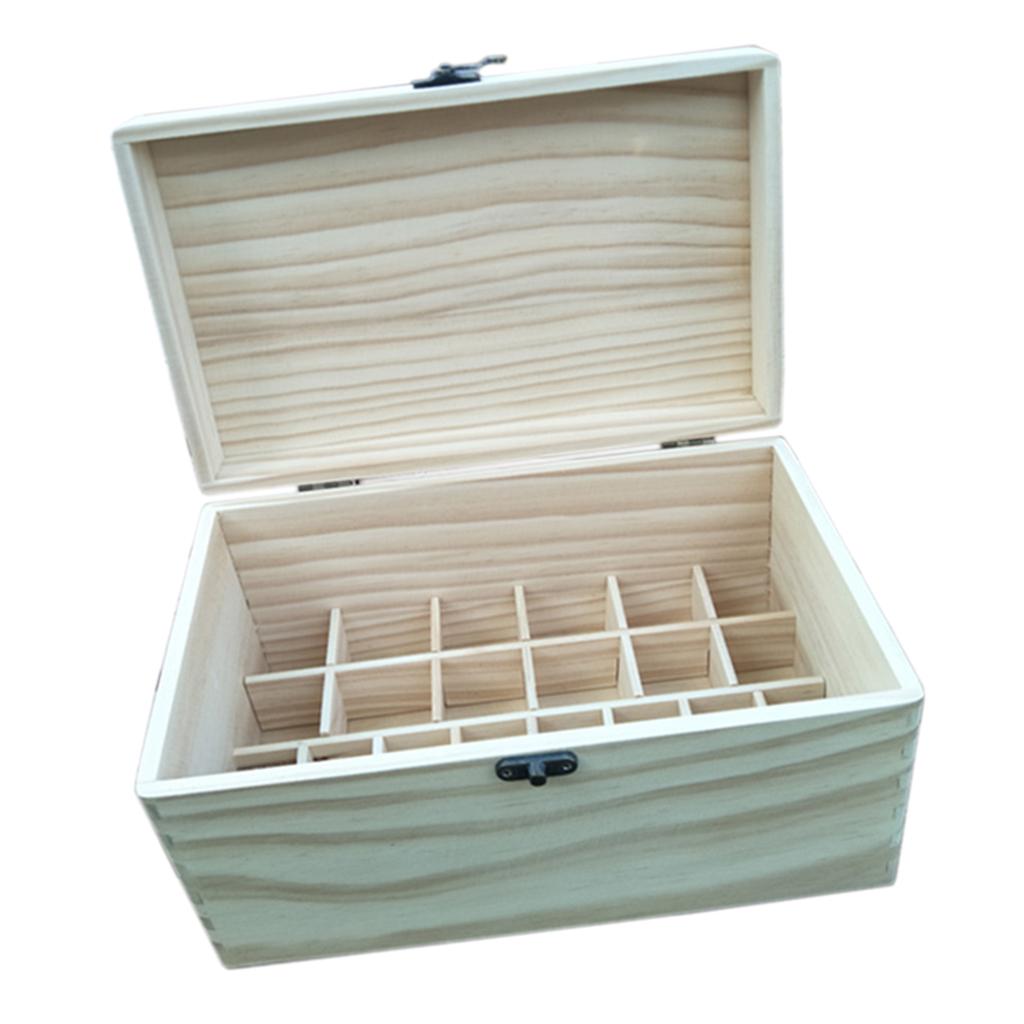 28 Slots Essential Oil Wooden Box Organizer Wood Storage Case for 30ml/10ml