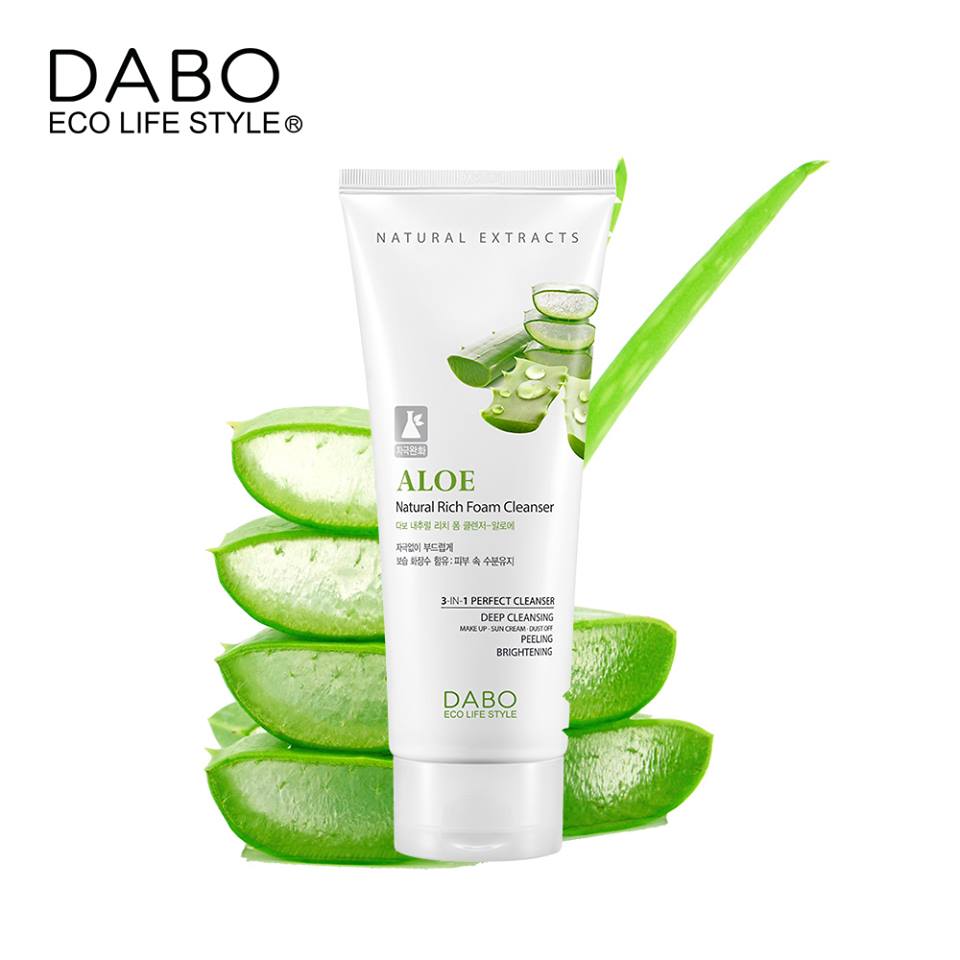 Sữa rửa mặt Hàn Quốc Dabo Aloe Natural Rich Foam Cleanser (180ml)