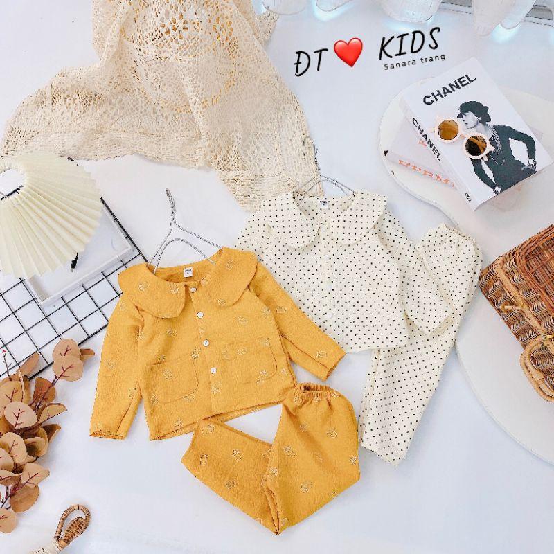 Bộ Pijama cho bé gái từ 9-20kg chất xốp nhăn