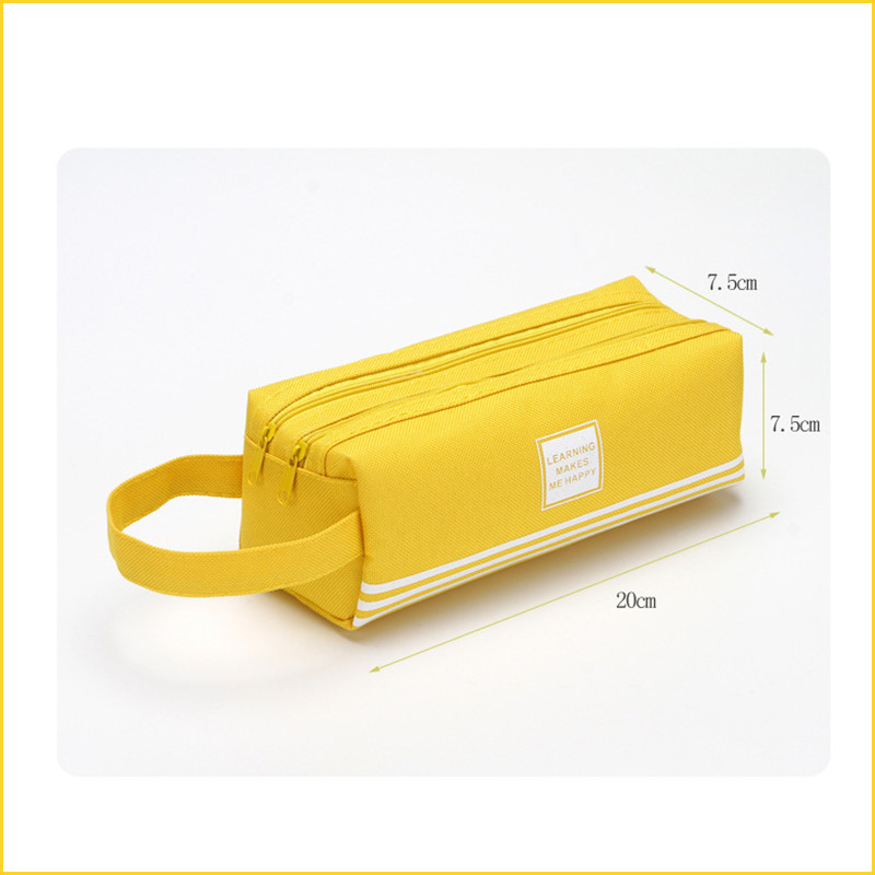 Hộp Bút Vải Canvas Siêu To - Túi Viết Nhiều Màu 2 Ngăn - Bóp Viết E419