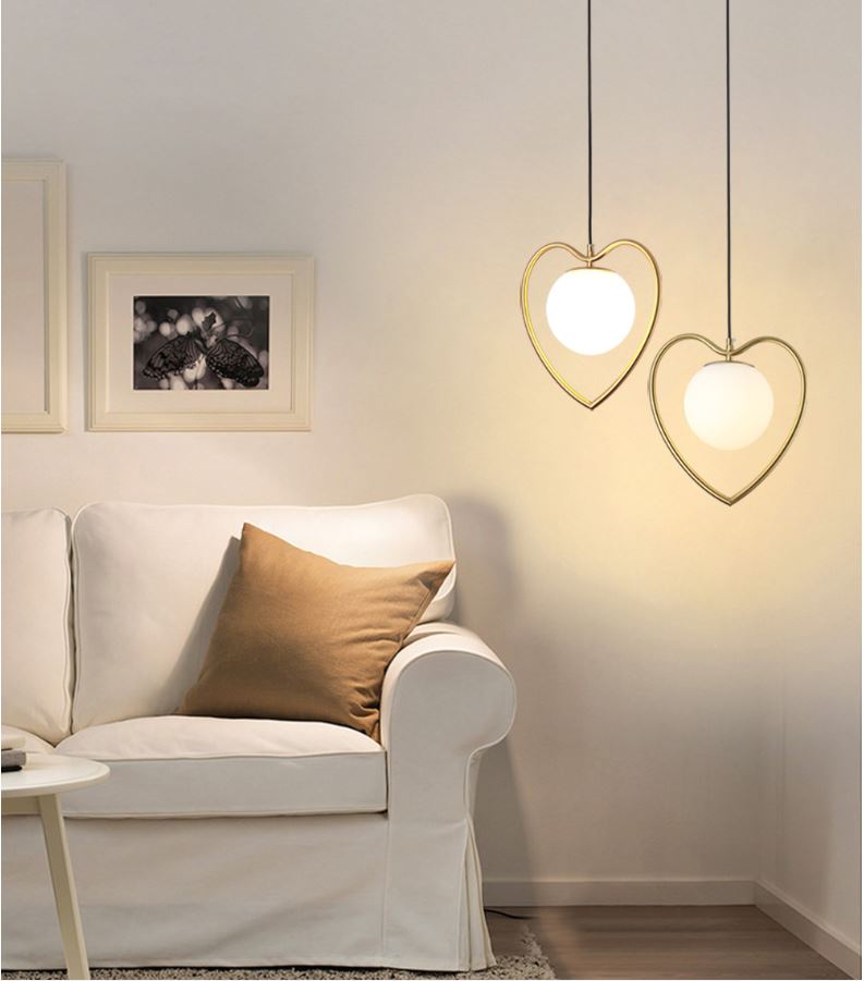 Đèn thả CALER hình trái tim hiện đại trang trí nội thất sang trọng - kèm bóng LED chuyên dụng .