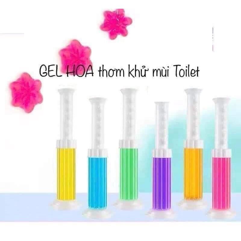 Gel thơm toilet KHỬ TRÙNG, KHỬ MÙI bồn cầu, bắn ra hình bông hoa với 6 loại hương thơm dễ chịu