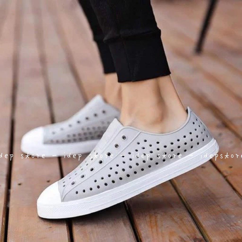 Giày sneaker nhựa nam đi mưa siêu nhẹ siêu mềm nhiều lỗ thoáng khí siêu mát siêu êm chống nước - GL025