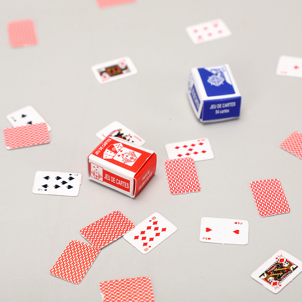 Bộ bài tây mini 52 lá 10x15 mm Fingertip siêu nhỏ chơi bài tiến lên xì lát vui nhộn bài poker bản nhỏ xinh