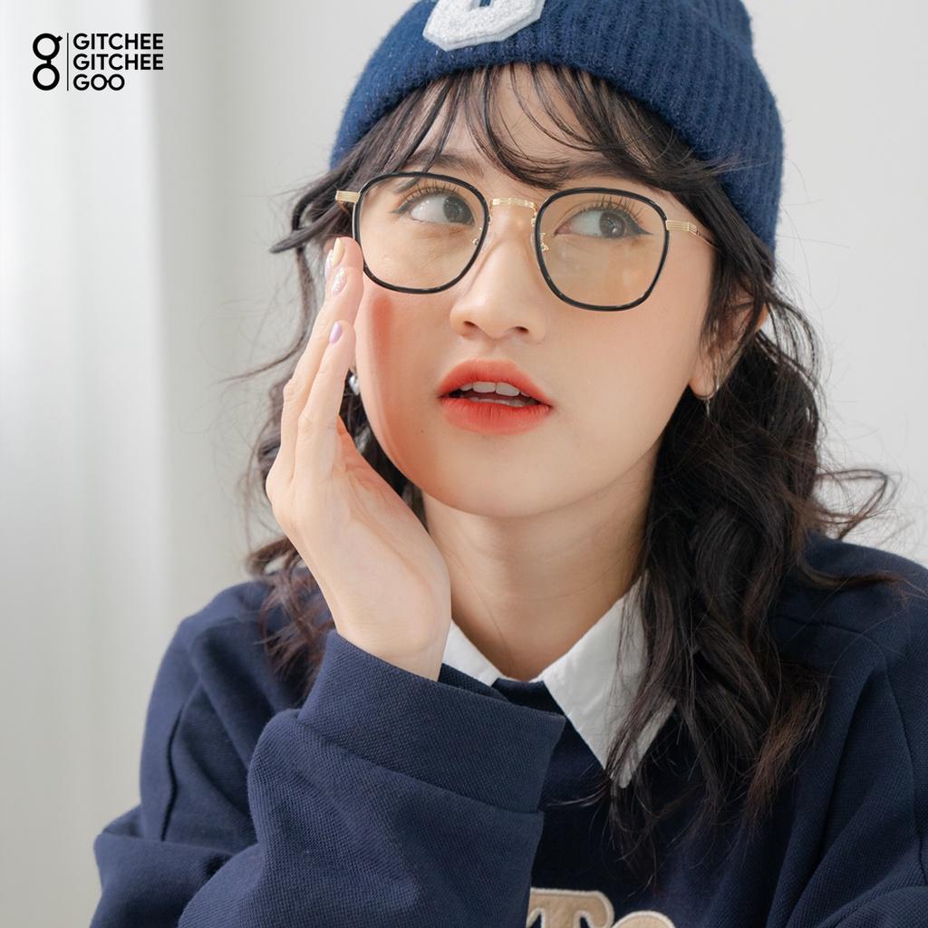 Gọng kính cận nam/nữ Elio gọng kim loại mắt vuông