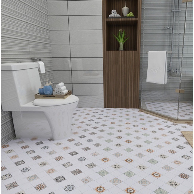 Decal Giấy Dán Nền Sàn Nhà Trang Trí Nhà Cửa Ô GẠCH HS2005 Có Keo Sẵn Khổ 60cm, GIÁ BÁN 1 MÉT DÀI