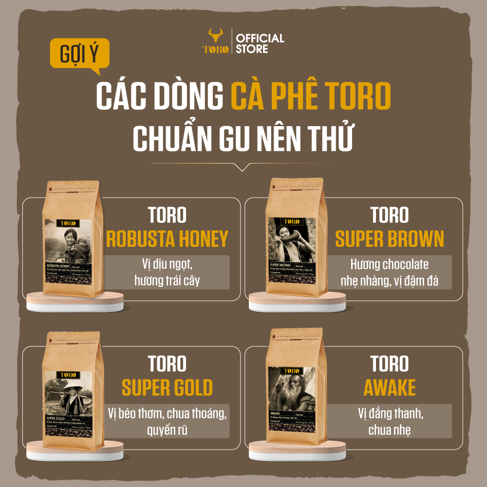 Bộ 2 Cà Phê Bột Toro Passion Nguyên Chất 100% | 500GR/Gói | TORO FARM