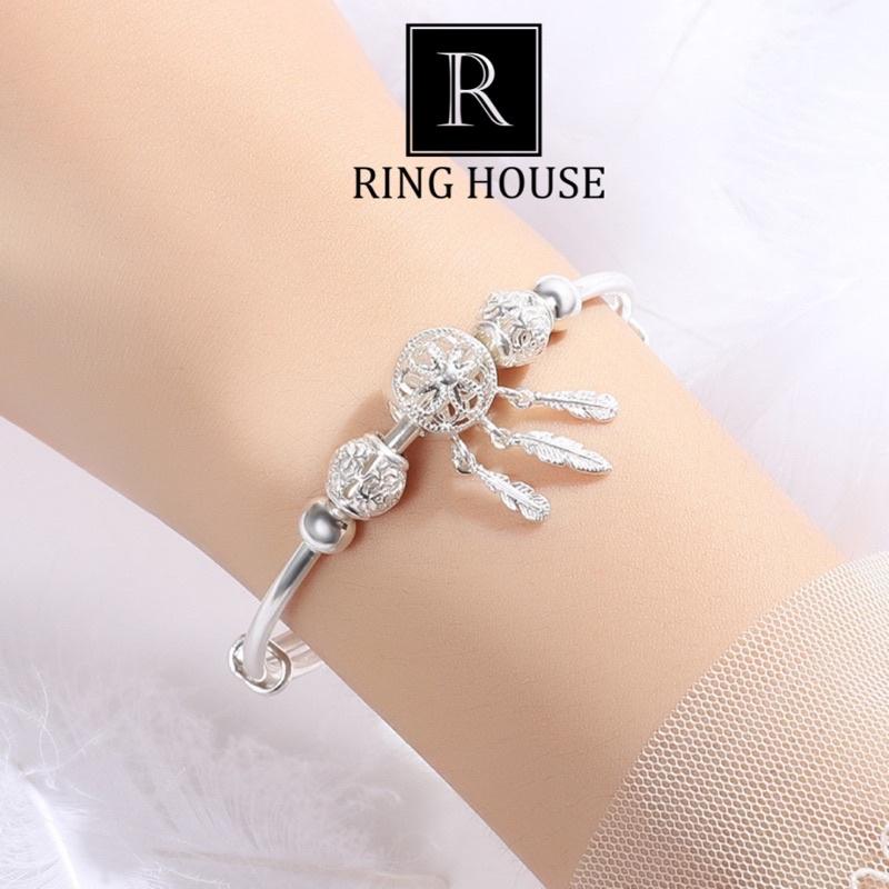 (Bạc 999) Lắc Tay Vòng Tay Nữ Bạc Dễ Thương Đẹp Mã 1 Ring House