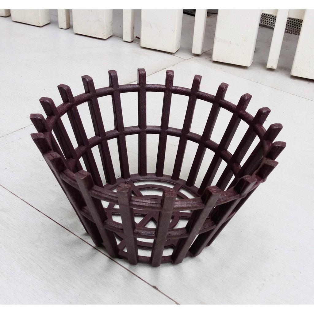 Bộ 5 chậu lan giả gỗ màu nâu – đường kính miệng 23cm