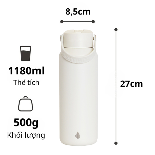 [Elemental chính hãng - Thương hiệu Mỹ] Bình giữ nhiệt Elemental Core 1180ml, giữ nhiệt tốt, inox 304, an toàn sức khỏe 100