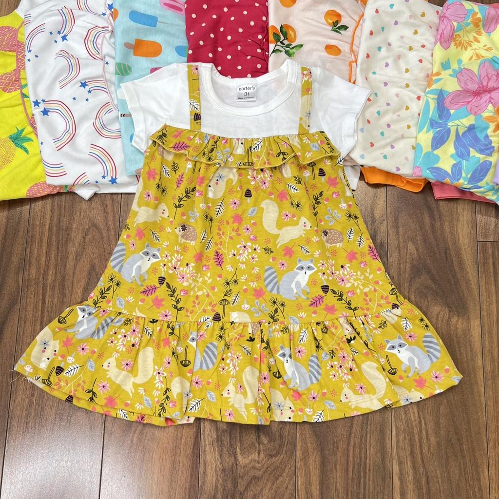 Đầm váy mùa hè cho bé gái size 5-18kg chất thun cotton mềm mịn mát