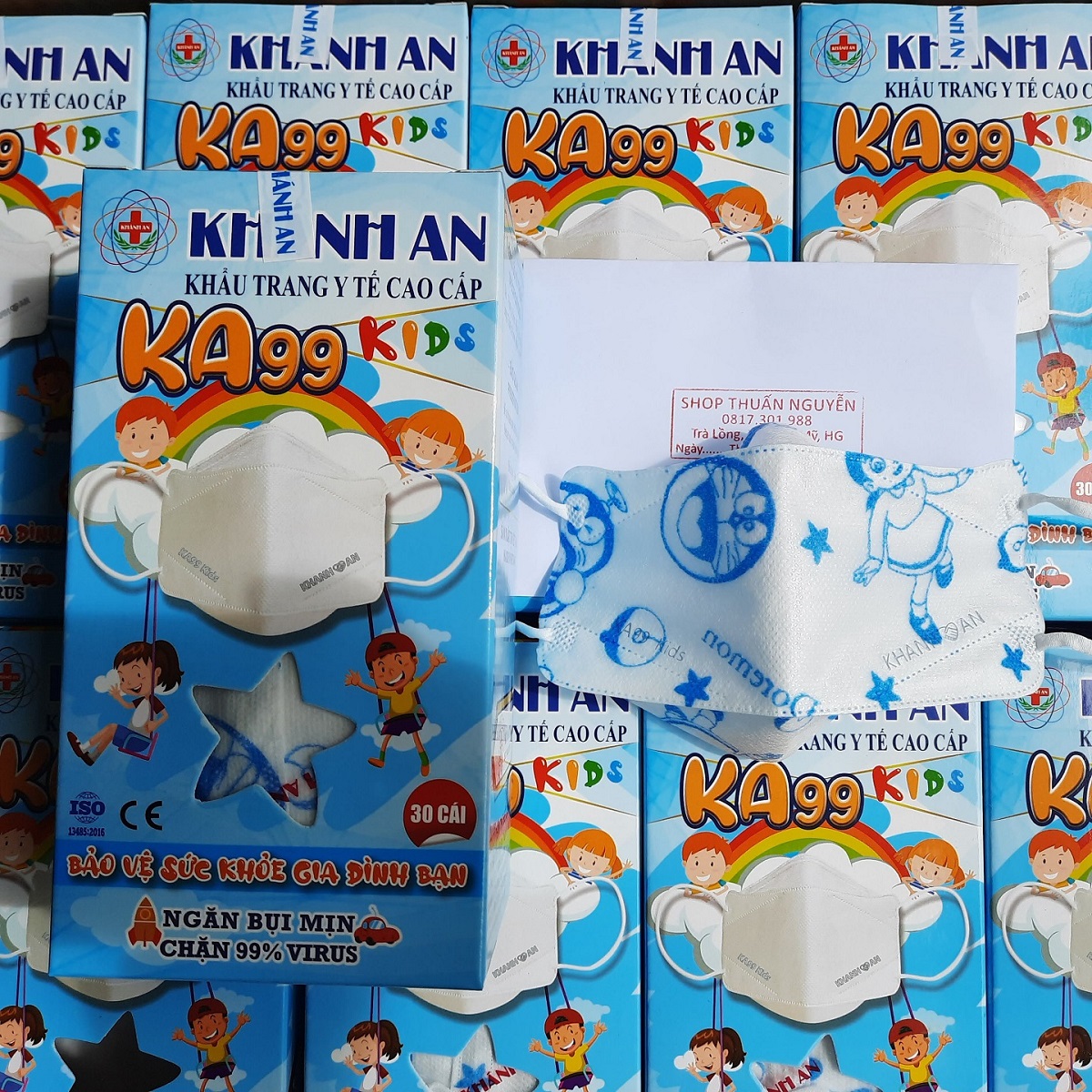 Khẩu trang y tế 4D trẻ em Khánh An KA99 KIDS 4 lớp ngăn 99% vi khuẩn virus thiết kế nhượng quyền HÀN QUỐC ôm sát khuôn mặt cho bé dễ thở