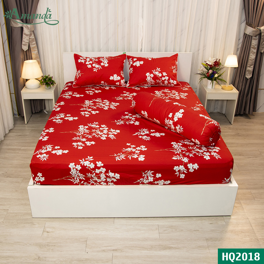 Áo gối ôm 35*105cm Amanda HQ2018, vải cotton lụa satin Hàn Quốc, mềm mịn tạo độ êm ái khi nằm