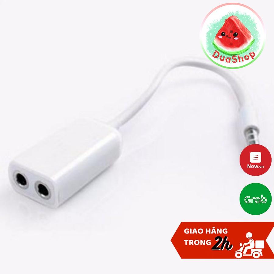 Jack chia cổng tai nghe 3.5mm 1 ra 2 Duashop