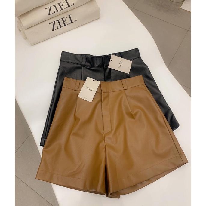 ZIEL Quần shorts da cá tính có lớp lót | Vegan Leather Shorts