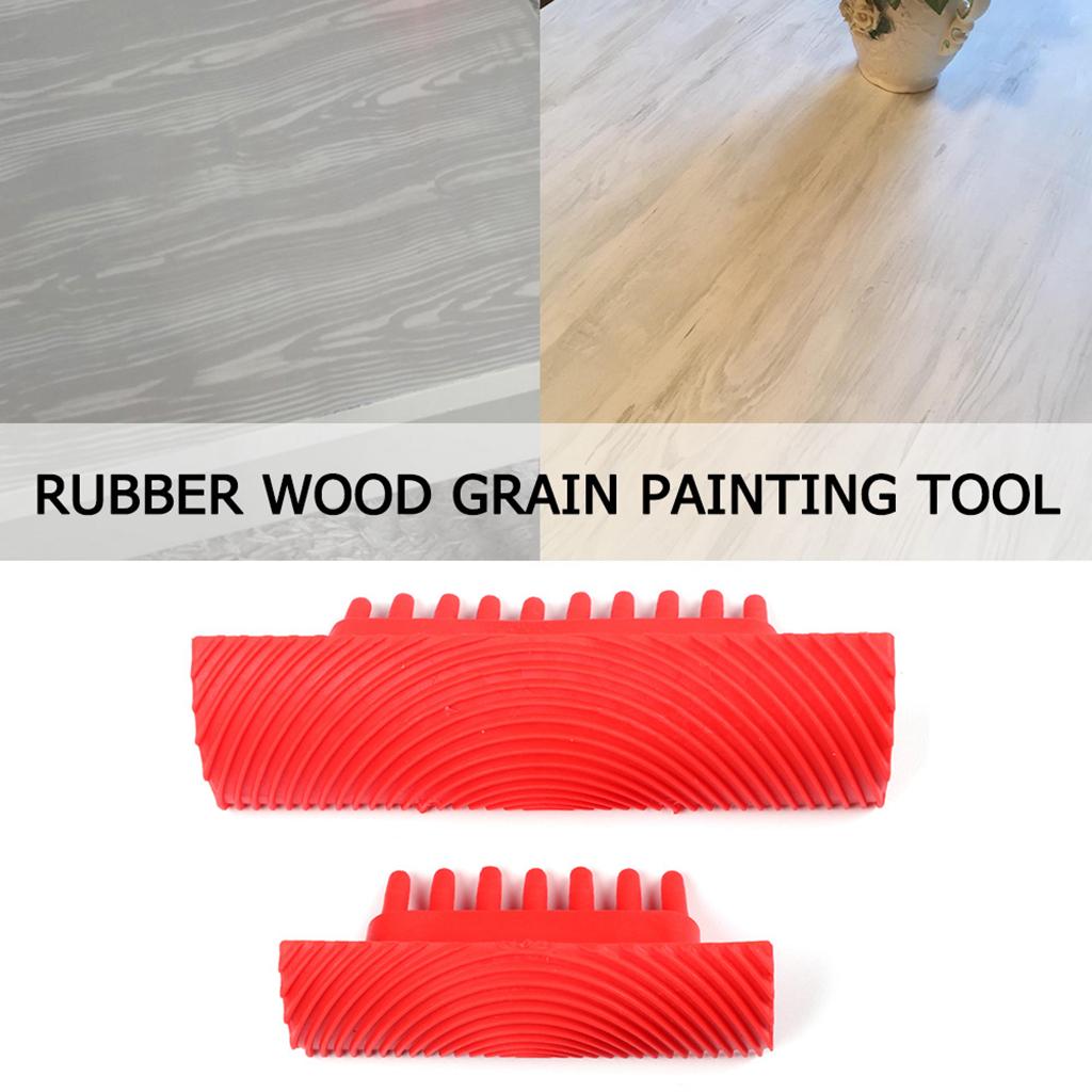 2pcs Brush Wall Art Tool DIY Rubber Imitation Wood Grain Garden Paint Roller