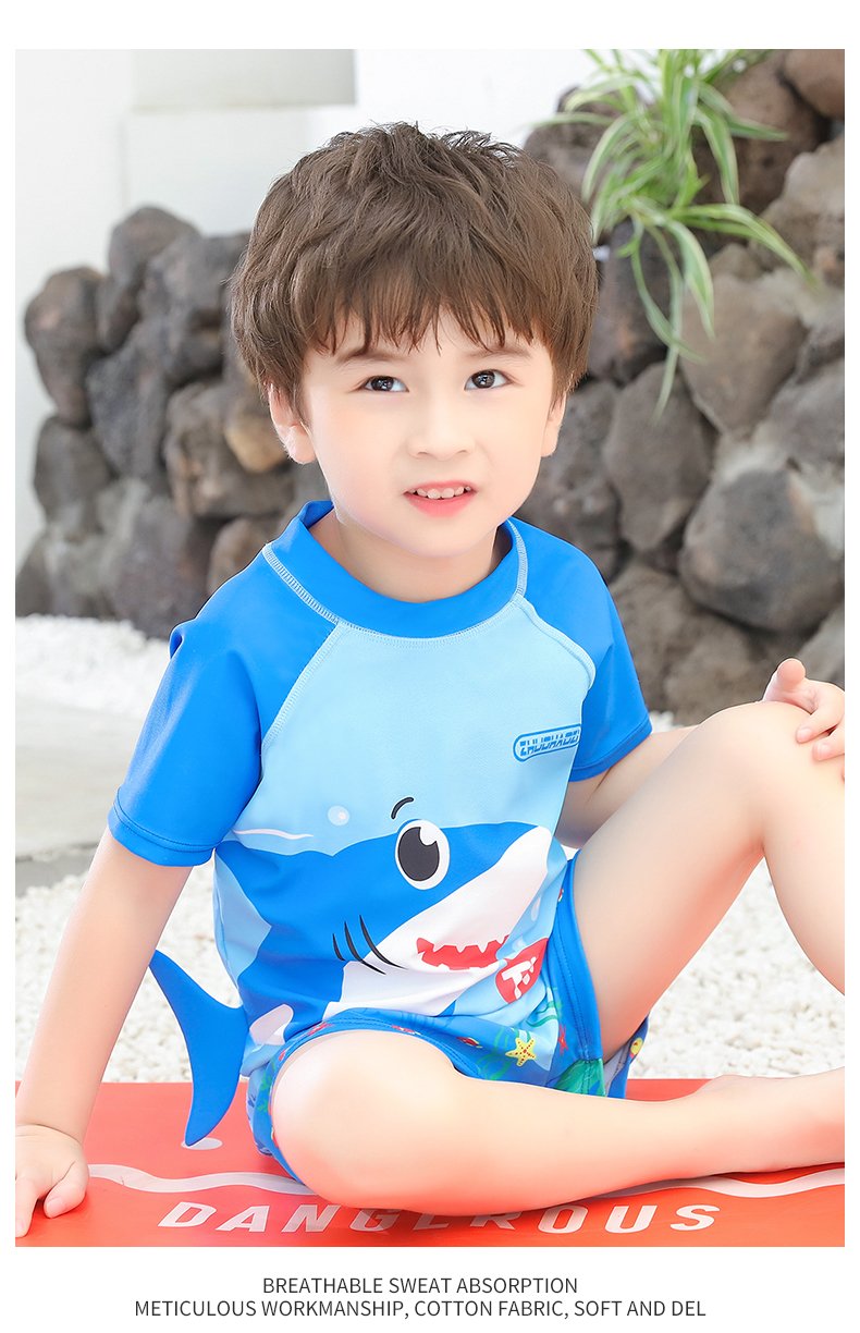 Đồ bơi bé trai Dokkid Kids dành cho trẻ em từ 10kg đến size đại in hình cá mập dễ thương