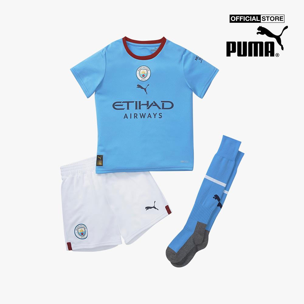 PUMA - Bộ quần áo thể thao trẻ em Manchester City FC Home 22/23 Mini Kit 765716