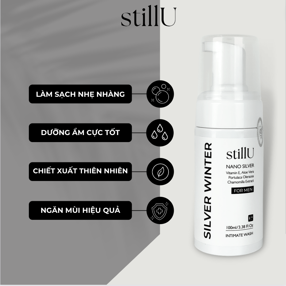 Dung dịch vệ sinh nam giới tạo bọt stillU hương tươi mát Silver Winter 100ml