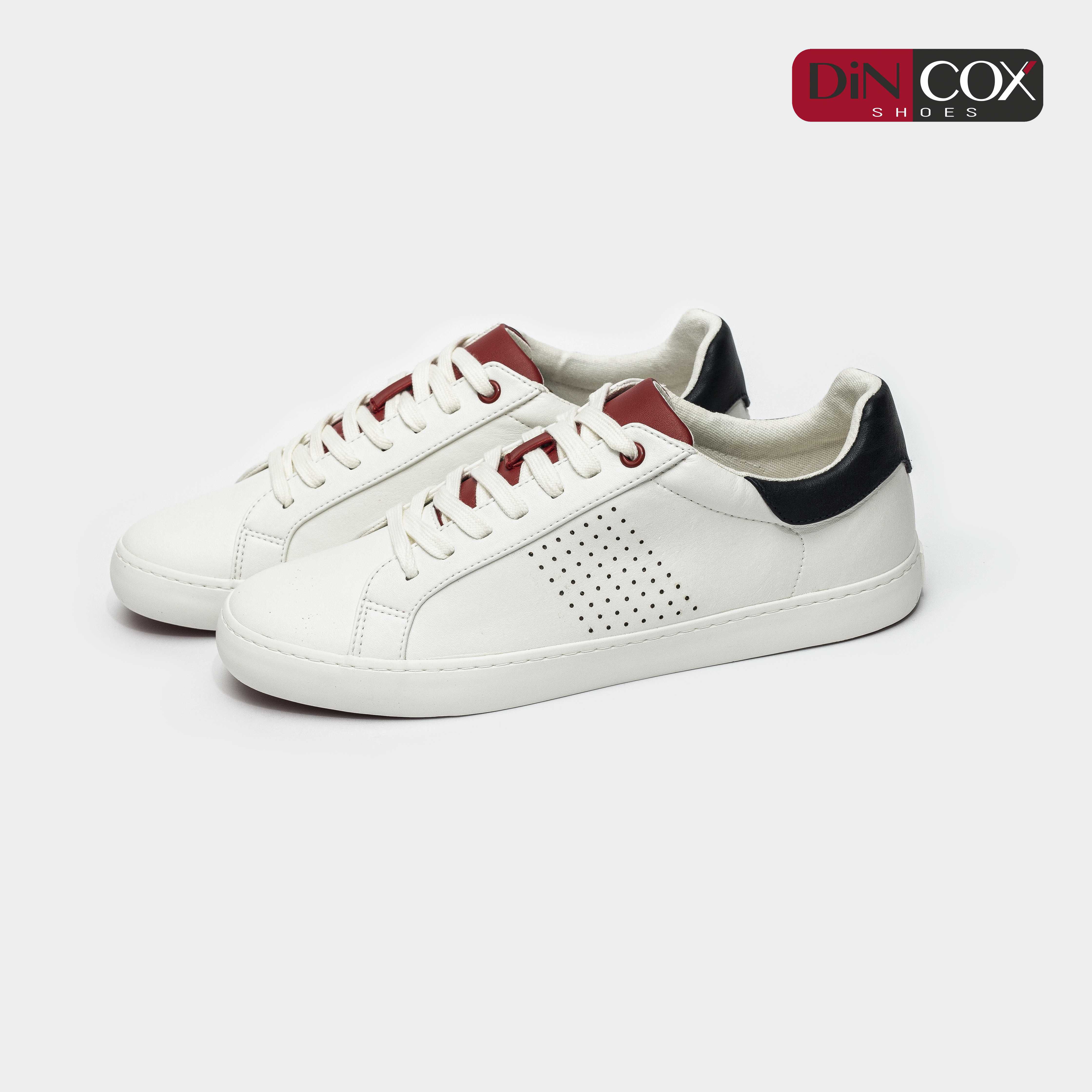 Giày Sneaker Nam C01 Offwhite/Red Dincox