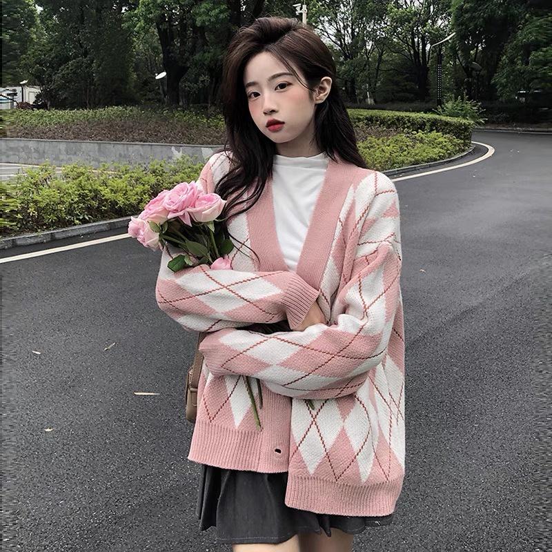 Áo khoác cardigan len nữ dáng dài rộng dày dặn dệt kim phong cách Hàn Quốc trẻ trung dễ phối đồ