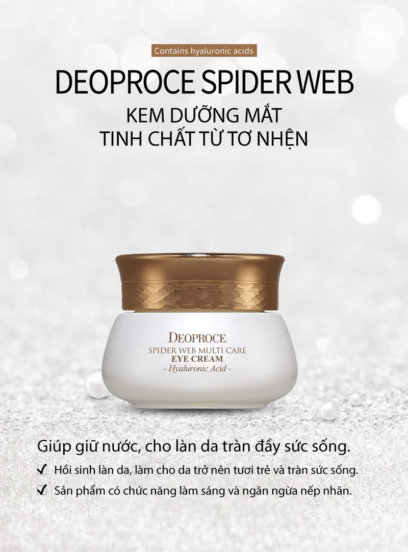 Kem Dưỡng Mắt Deoproce Spider Web Multi Care Eye Cream chiết xuất từ tinh chất tơ nhện 30ml