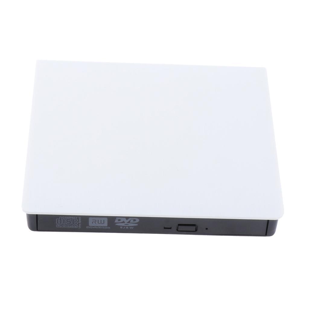 USB 3.0 Slim External CD DVD-RW Optical Drive Burner Player for Laptop White