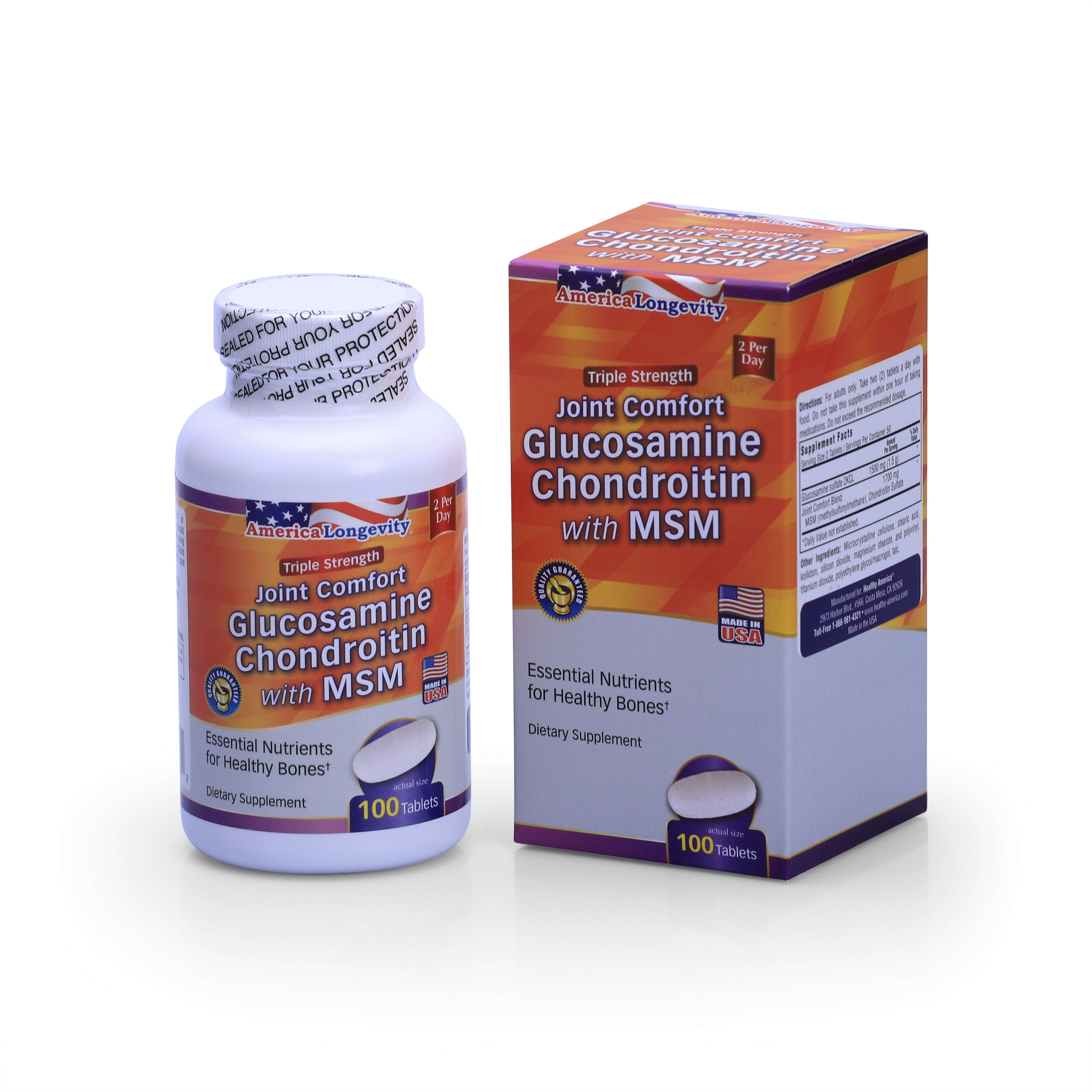  Thực phẩm bảo vệ sức khoẻ Triple Strength Joint Comfort Glucosamine Chondroitin with MSM (100 Viên)