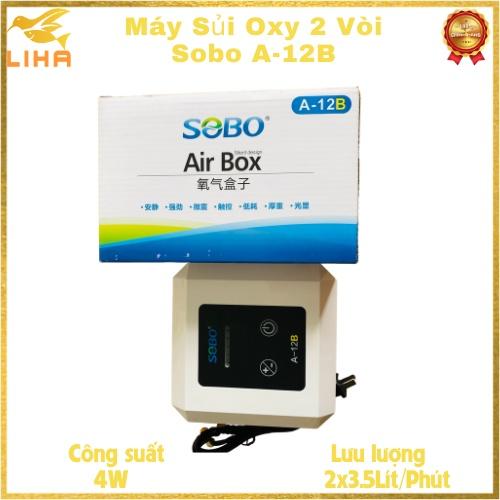 Máy Sủi Oxy 2 Vòi Sobo A-12B - Máy Sủi Oxy Siêu Êm Cho Bể Cá